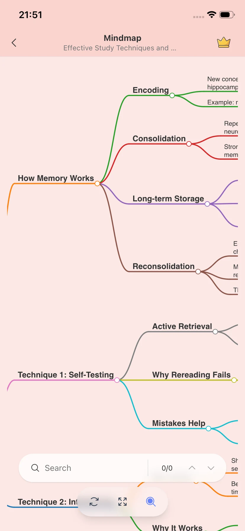 MasteryAI Visual Concept Mindmaps interface